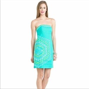 Lilly Pulitzer Bowen Honeycomb Teal Dress